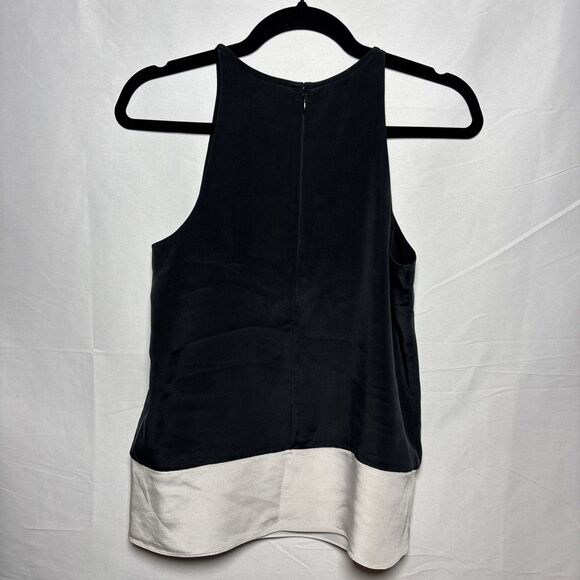 THEORY Milka Womens XS Silk Blend Colorblock Cami Tank Blouse quiet luxury - Picture 2 of 7